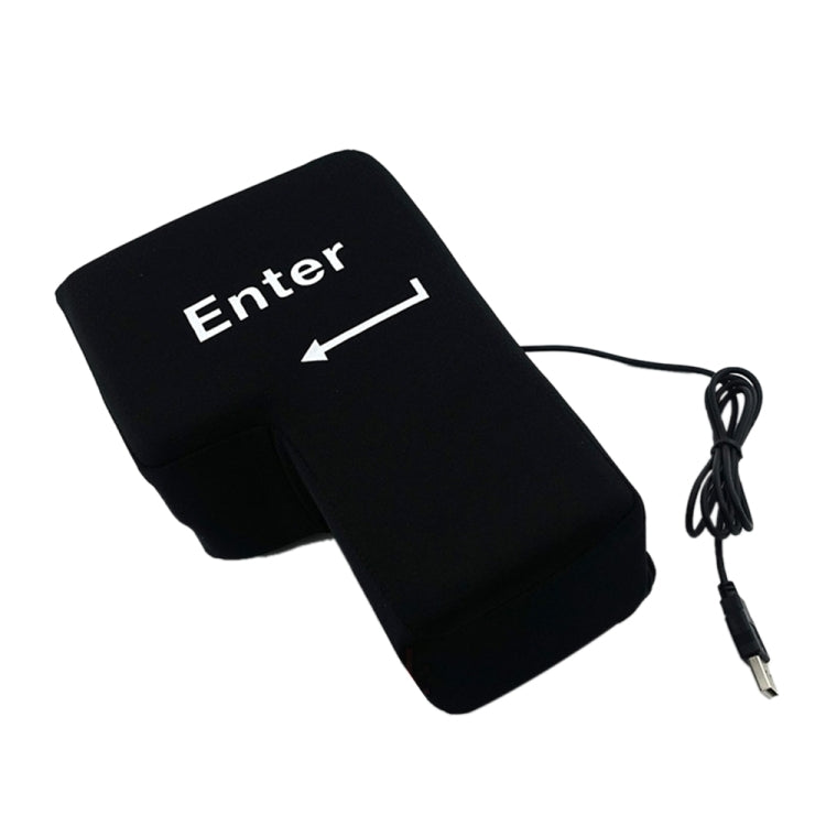 ปุ่ม Enter ขนาดใหญ่ USB คอมพิวเตอร์สก์ท็อปหมอนระบายอากาศสร้างสรรค์ใส่หมอนมือที่สำคัญ (สีดำ)