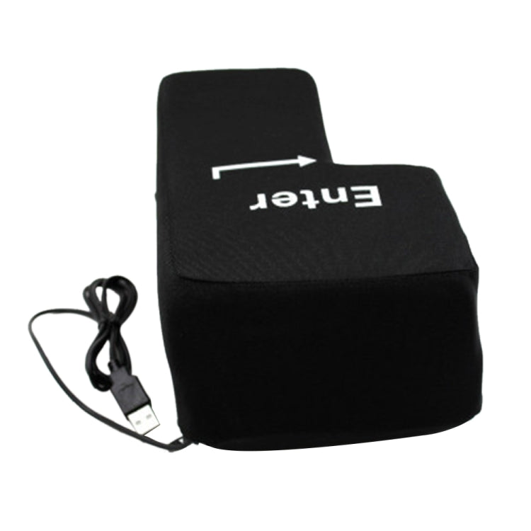 ปุ่ม Enter ขนาดใหญ่ USB คอมพิวเตอร์สก์ท็อปหมอนระบายอากาศสร้างสรรค์ใส่หมอนมือที่สำคัญ (สีดำ)