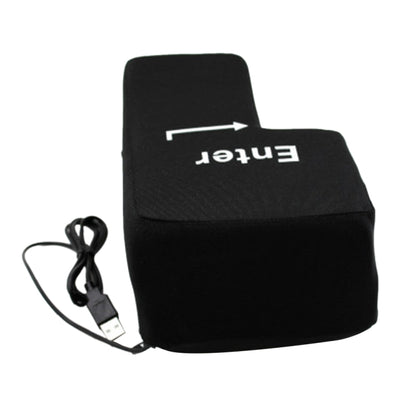 ปุ่ม Enter ขนาดใหญ่ USB คอมพิวเตอร์สก์ท็อปหมอนระบายอากาศสร้างสรรค์ใส่หมอนมือที่สำคัญ (สีดำ)