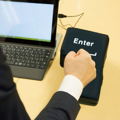 ปุ่ม Enter ขนาดใหญ่ USB คอมพิวเตอร์สก์ท็อปหมอนระบายอากาศสร้างสรรค์ใส่หมอนมือที่สำคัญ (สีดำ)