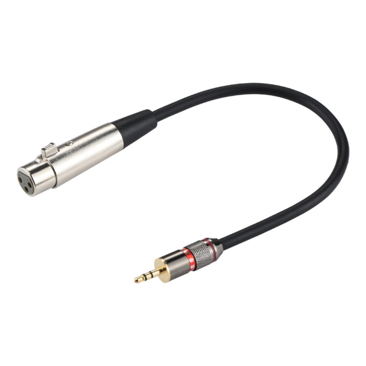 หัวโลหะขนาด 3.5 มม. ชายถึงอลูมิเนียมเชลล์ 3 ขา XLR CANNON ปลั๊กอะแดปเตอร์เสียงหญิงความยาวรวม: ประมาณ 35 ซม., 3 Pin Female