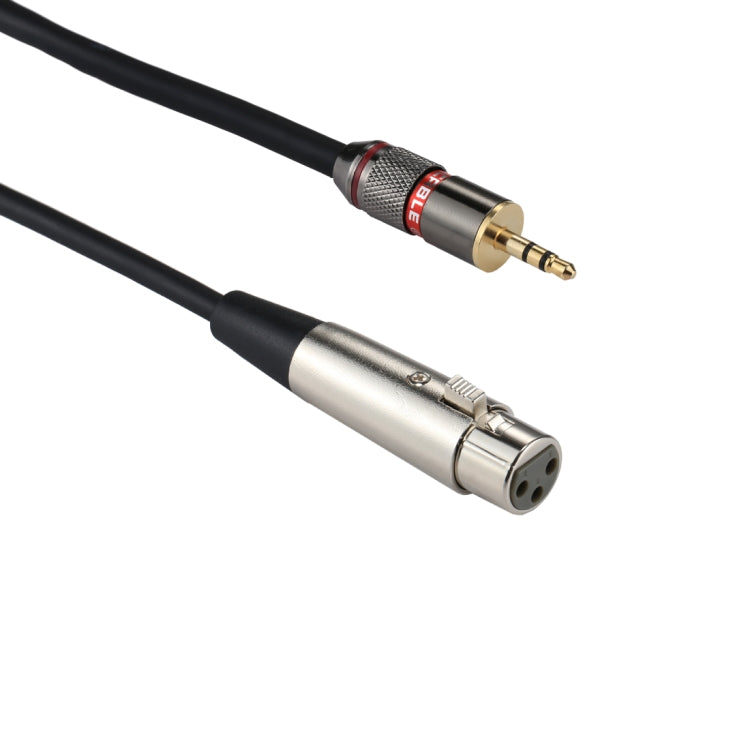 หัวโลหะขนาด 3.5 มม. ชายถึงอลูมิเนียมเชลล์ 3 ขา XLR CANNON ปลั๊กอะแดปเตอร์เสียงหญิงความยาวรวม: ประมาณ 35 ซม., 3 Pin Female