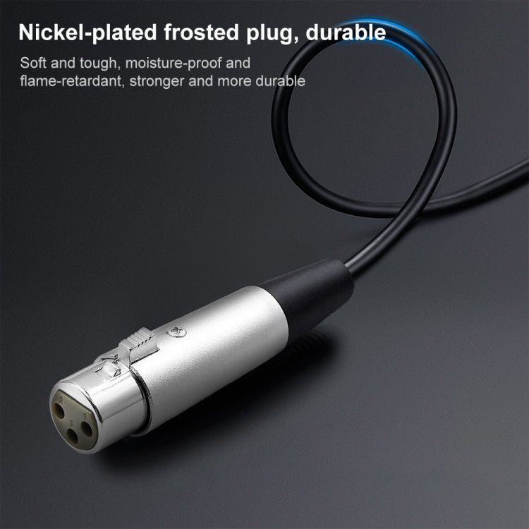 หัวโลหะขนาด 3.5 มม. ชายถึงอลูมิเนียมเชลล์ 3 ขา XLR CANNON ปลั๊กอะแดปเตอร์เสียงหญิงความยาวรวม: ประมาณ 35 ซม., 3 Pin Female