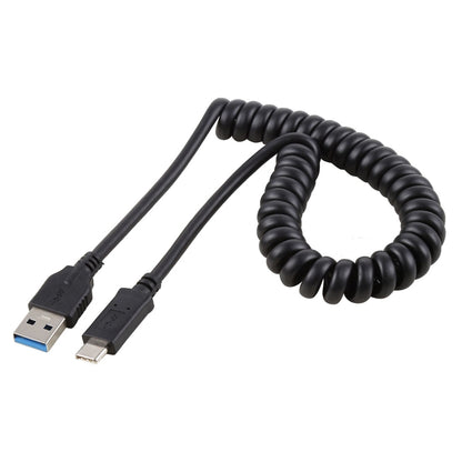USB 3.0 ความเร็วสูง 1.5 ม. ชายกับสายต่อขยายสปริงแบบยืดหดได้ชาย USB-C / Type-C, USB 3.0 Male to Type-C Male