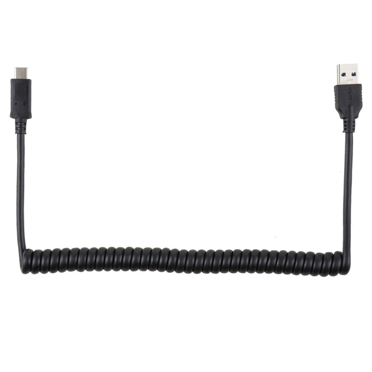 USB 3.0 ความเร็วสูง 1.5 ม. ชายกับสายต่อขยายสปริงแบบยืดหดได้ชาย USB-C / Type-C, USB 3.0 Male to Type-C Male