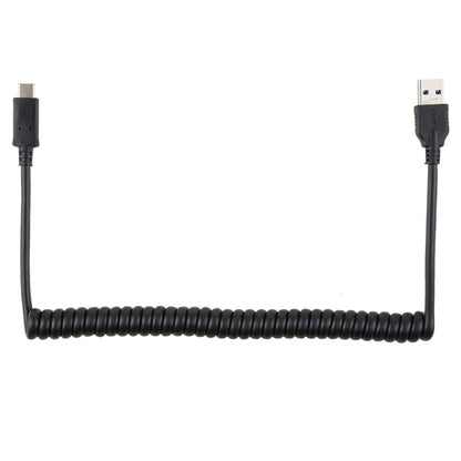 USB 3.0 ความเร็วสูง 1.5 ม. ชายกับสายต่อขยายสปริงแบบยืดหดได้ชาย USB-C / Type-C, USB 3.0 Male to Type-C Male