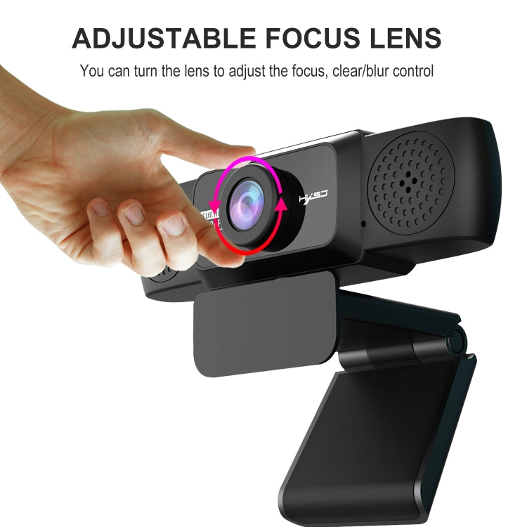 HXSJ S5 1080P กล้องเว็บแคมวิดีโอ HD แบบปรับได้พร้อมไมโครโฟน