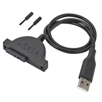 Slim SATA 13 Pin Female ถึง USB 2.0 Adapter Converter Cable สำหรับแล็ปท็อป ODD CD DVD Optical Drive, ความยาวสายเคเบิล: ประมาณ 45 ซม.