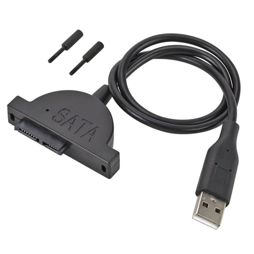 Slim SATA 13 Pin Female ถึง USB 2.0 Adapter Converter Cable สำหรับแล็ปท็อป ODD CD DVD Optical Drive, ความยาวสายเคเบิล: ประมาณ 45 ซม.