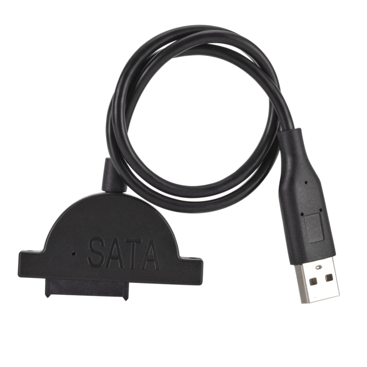 Slim SATA 13 Pin Female ถึง USB 2.0 Adapter Converter Cable สำหรับแล็ปท็อป ODD CD DVD Optical Drive, ความยาวสายเคเบิล: ประมาณ 45 ซม.