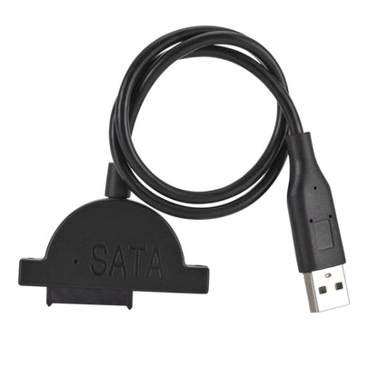 Slim SATA 13 Pin Female ถึง USB 2.0 Adapter Converter Cable สำหรับแล็ปท็อป ODD CD DVD Optical Drive, ความยาวสายเคเบิล: ประมาณ 45 ซม.