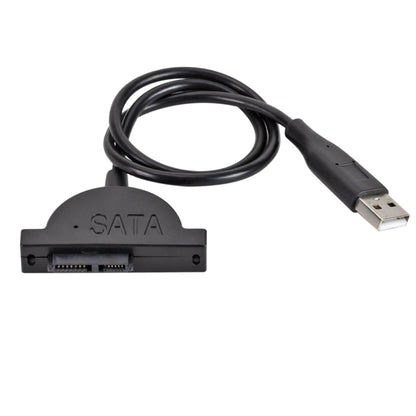 Slim SATA 13 Pin Female ถึง USB 2.0 Adapter Converter Cable สำหรับแล็ปท็อป ODD CD DVD Optical Drive, ความยาวสายเคเบิล: ประมาณ 45 ซม.
