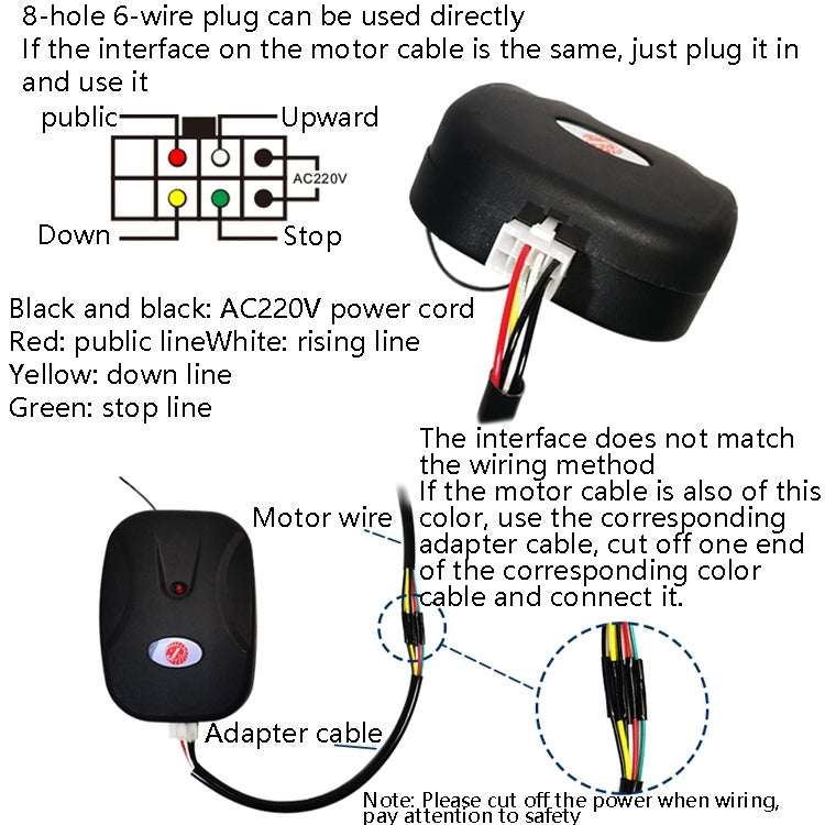 ไฟฟ้าตัวควบคุมประตูโรงรถ Rolling ประตูม้วนประตูรีโมทคอนโทรล Plug-Chain มอเตอร์พร้อมสาย, with Cable