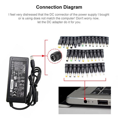 5.5x2.1 มม. หญิงถึงชายหลายอินเทอร์เฟซ 8 in 1 Power Adapters ชุดสำหรับ HP / Sony / Acer / ASUS / DELL แล็ปท็อปโน้ตบุ๊ค, 8 in 1 Power Adapters