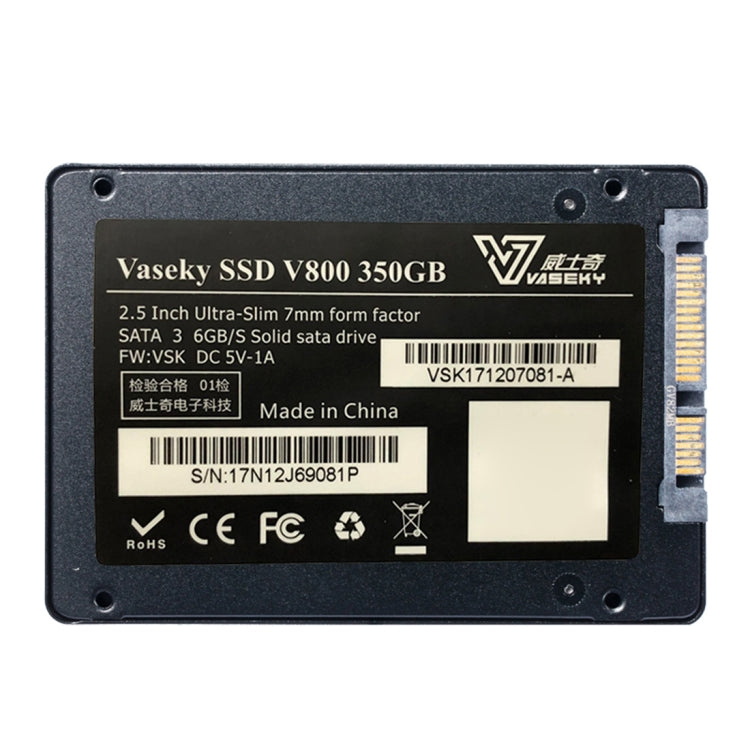 Vaseky V800 350GB 2.5 นิ้ว SATA3 6GB/s Ultra-Slim 7 มม.Solid State Drive SSD ฮาร์ดดิสก์ไดรฟ์สำหรับเดสก์ท็อป,โน้ตบุ๊ค, 350GB