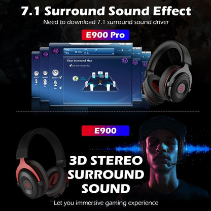 EKSA E900 Pro 7.1 ชุดหูฟังสำหรับเล่นเกมส่องสว่าง USB แบบมีสายสำหรับเล่นเกมพร้อมไมโครโฟน, E900 Pro