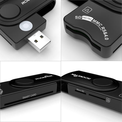 ROCKETEK CR310 USB 2.0 + การ์ด TF + การ์ด SD + ซิมการ์ด + สมาร์ทการ์ดเครื่องอ่านการ์ดมัลติฟังก์ชั่น, USB 2.0