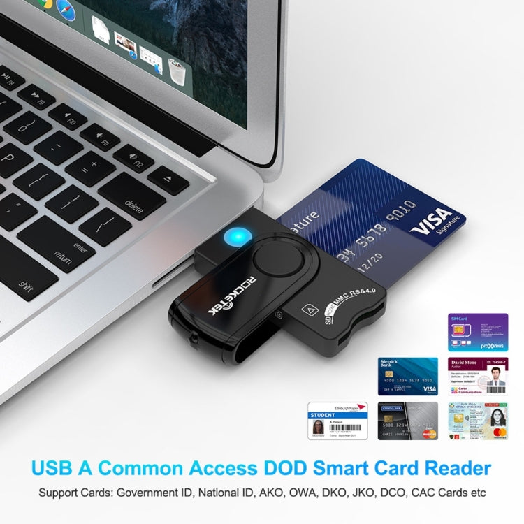 ROCKETEK CR310 USB 2.0 + การ์ด TF + การ์ด SD + ซิมการ์ด + สมาร์ทการ์ดเครื่องอ่านการ์ดมัลติฟังก์ชั่น, USB 2.0