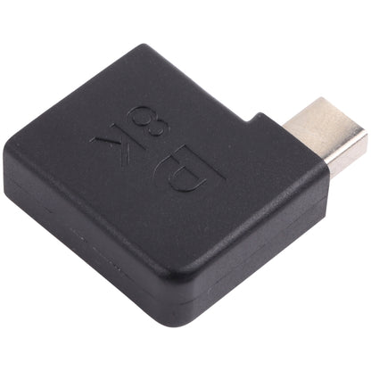 8K Mini DisplayPort Male ถึง DisplayPort Female Elbow Adapter, Mini DP Male to DP Female Elbow