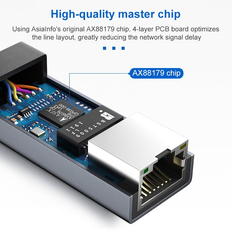 สายอะแดปเตอร์ USB 3.0 AM เป็น RJ45 Gigabit ความยาว: 20 ซม