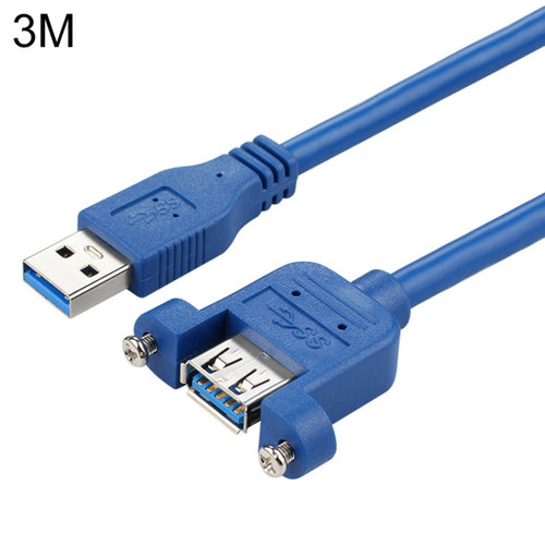 สายเคเบิลต่อขยาย USB 3.0 ตัวผู้เป็นตัวเมียพร้อมน็อตสกรู ความยาวสายเคเบิล: 3 ม, 3m