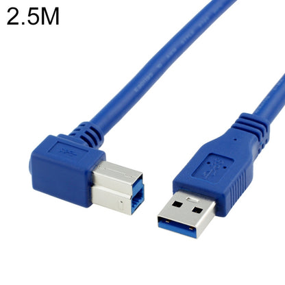 USB 3.0 A ชายไปขวามุม 90 องศา USB 3.0 Type-B สายเคเบิลเครื่องพิมพ์ความเร็วสูงชาย, ความยาวสายเคเบิล: 2.5 ม., 2.5m