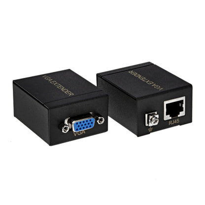 สัญญาณ VGA ไปยัง RJ45 Signal Extender เครื่องส่ง + ตัวแปลงตัวรับสัญญาณ สายอีเธอร์เน็ต ระยะการส่งข้อมูล: 60 ม, Transmission Distance: 60m