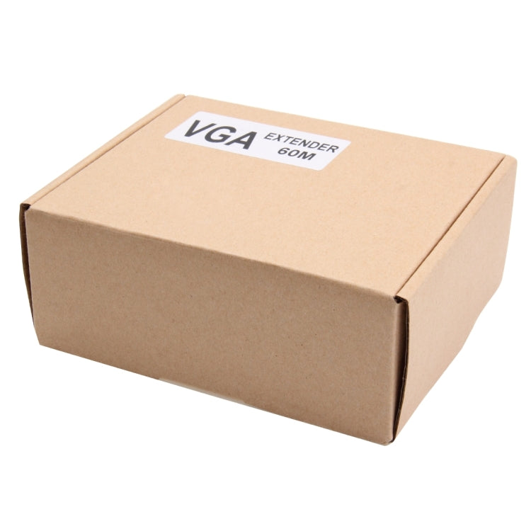 สัญญาณ VGA ไปยัง RJ45 Signal Extender เครื่องส่ง + ตัวแปลงตัวรับสัญญาณ สายอีเธอร์เน็ต ระยะการส่งข้อมูล: 60 ม, Transmission Distance: 60m
