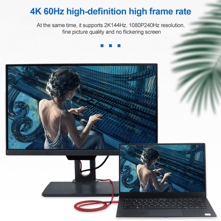 สายเคเบิลอะแดปเตอร์ 4K 60Hz USB-C / Type-C ตัวผู้เป็น DisplayPort HD ตัวผู้