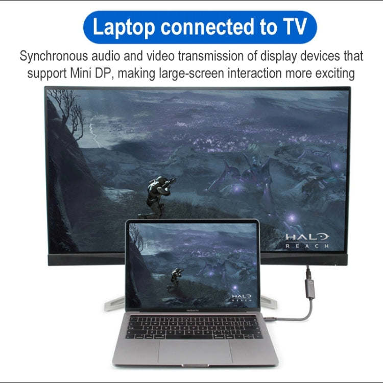 4K 60Hz USB-C / Type-C ชายกับสายเคเบิลอะแดปเตอร์ Mini DisplayPort หญิง, Type-C Male to Mini DisplayPort Female