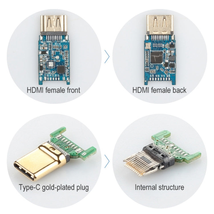 4K 60Hz USB-C / Type-C ชายกับสายอะแดปเตอร์ HDMI หญิง, Type-C Male to HDMI Female