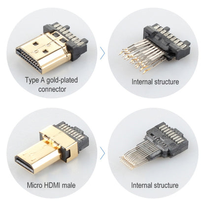 ULT-unite หัวชุบทอง HDMI ตัวผู้เป็นสายถักไนลอน Micro HDMI ตัวผู้, ความยาวสายเคเบิล: 1.2 ม., 1.2m