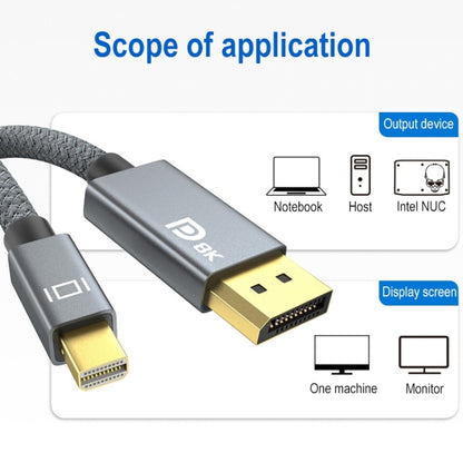 Mini160; DP ชายถึง 8K DisplayPort 1.4 ชาย HD สายอะแดปเตอร์ถัก, ความยาวสายเคเบิล: 2 ม.