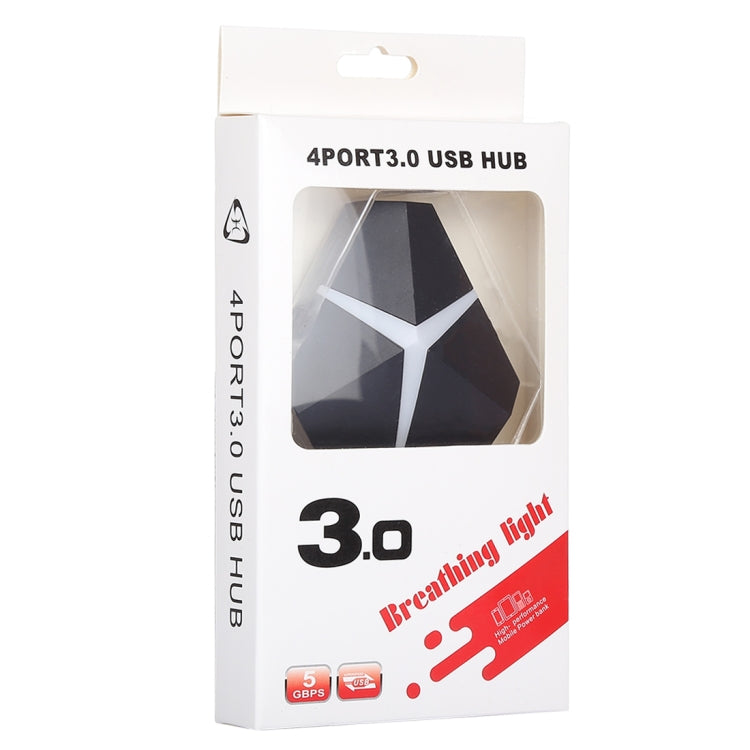 อะแดปเตอร์ USB 3.0 HUB ความเร็วสูง 5Gbps 4 พอร์ต ความยาวสายเคเบิล: ประมาณ 20 ซม, USB 3.0 HUB (Black)