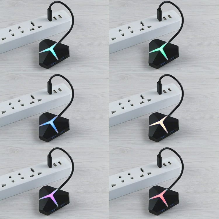อะแดปเตอร์ USB 3.0 HUB ความเร็วสูง 5Gbps 4 พอร์ต ความยาวสายเคเบิล: ประมาณ 20 ซม, USB 3.0 HUB (Black)