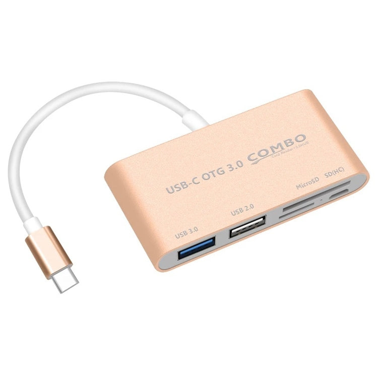 COMBO T-693 5 in 1 USB-C / Type-C เป็น SD / TF / ช่องเสียบการ์ด Micro SD + USB 3.0 + USB 2.0 พอร์ต OTG HUB Card Reader