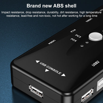 KSW-401V 4 VGA + 3 พอร์ต USB เป็น VGA KVM Switch Box พร้อมปุ่มควบคุมสำหรับจอภาพ, คีย์บอร์ด, เมาส์, กล่องรับสัญญาณ