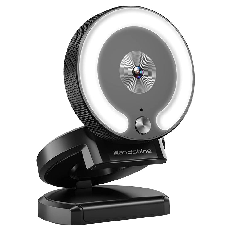 Landshine มุมกว้าง 90 องศา 2K USB ออโต้โฟกัสคอมพิวเตอร์ Live Beauty HD กล้อง พร้อมไฟวงแหวน