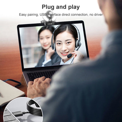 Landshine มุมกว้าง 90 องศา 2K USB ออโต้โฟกัสคอมพิวเตอร์ Live Beauty HD กล้อง พร้อมไฟวงแหวน