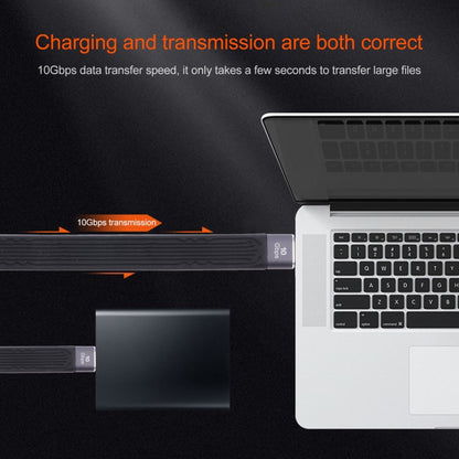 10Gbps Double USB-C / Type-C Soft Flat Data Transmission สายชาร์จเร็ว, Double USB-C / Type-C