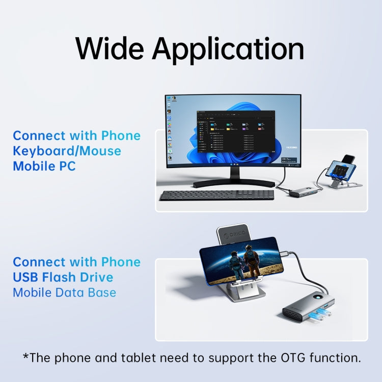 ORICO PW11-5P Type-C / USB-C 5-in-1 5Gbps สถานีเชื่อมต่อมัลติฟังก์ชั่น, PW11-5P