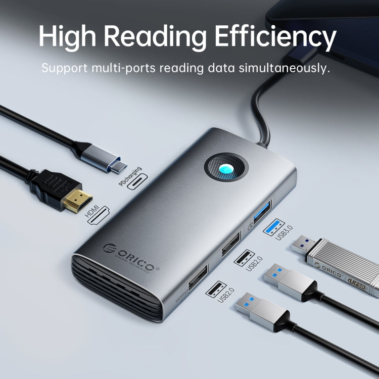 ORICO PW11-5P Type-C / USB-C 5-in-1 5Gbps สถานีเชื่อมต่อมัลติฟังก์ชั่น, PW11-5P