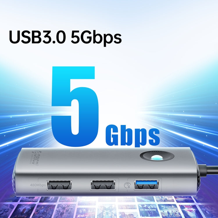 ORICO PW11-5P Type-C / USB-C 5-in-1 5Gbps สถานีเชื่อมต่อมัลติฟังก์ชั่น, PW11-5P