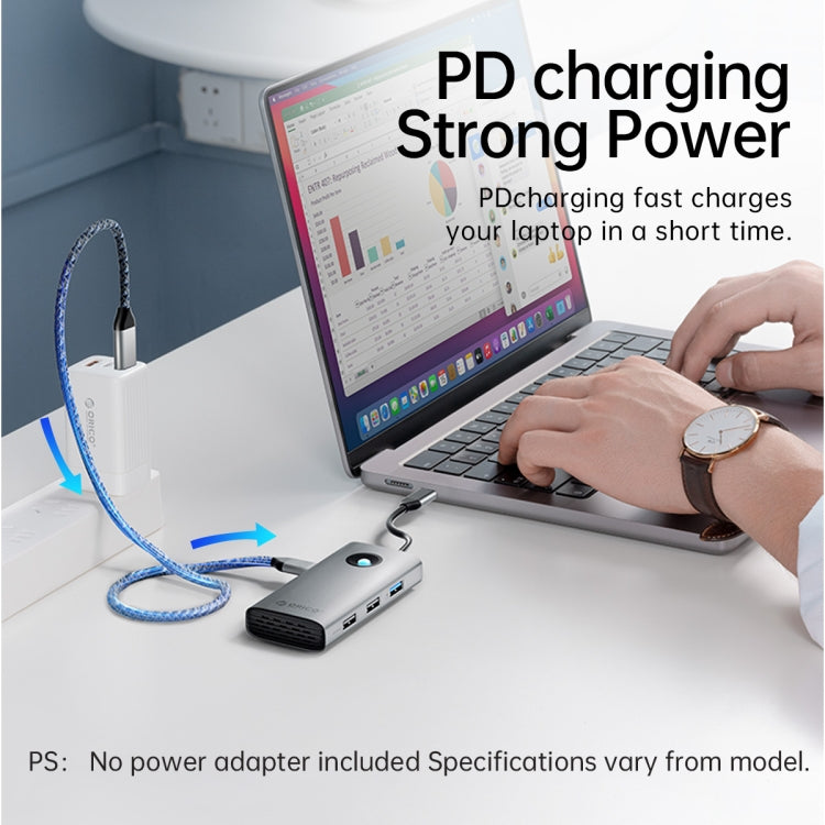 ORICO PW11-5P Type-C / USB-C 5-in-1 5Gbps สถานีเชื่อมต่อมัลติฟังก์ชั่น, PW11-5P