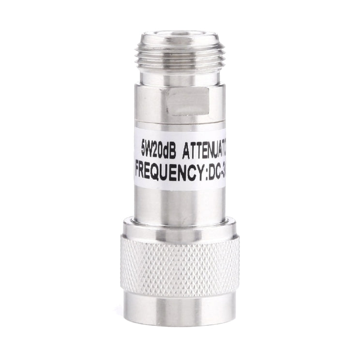 5W 20dBi N หญิงถึง N ชาย DC-13GHz ตัวลดทอนสัญญาณความถี่, 20dBi
