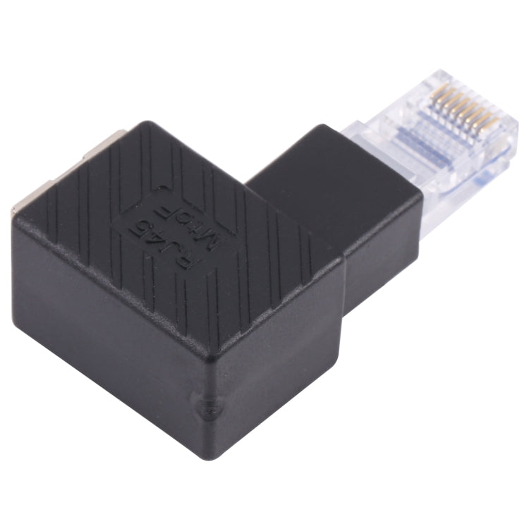 RJ45 ตัวแปลงชายหญิง 90 องศาอะแดปเตอร์สำหรับ Cat5 Cat6 LAN Ethernet สายเคเบิลเครือข่าย, 90 Degrees Right