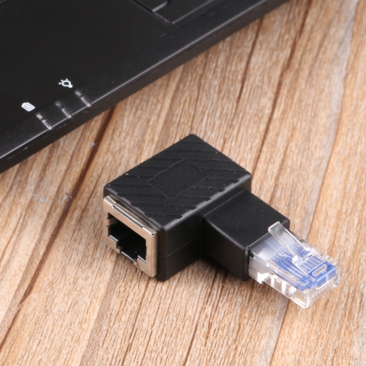 RJ45 ตัวแปลงชายหญิง 90 องศาอะแดปเตอร์สำหรับ Cat5 Cat6 LAN Ethernet สายเคเบิลเครือข่าย, 90 Degrees Right