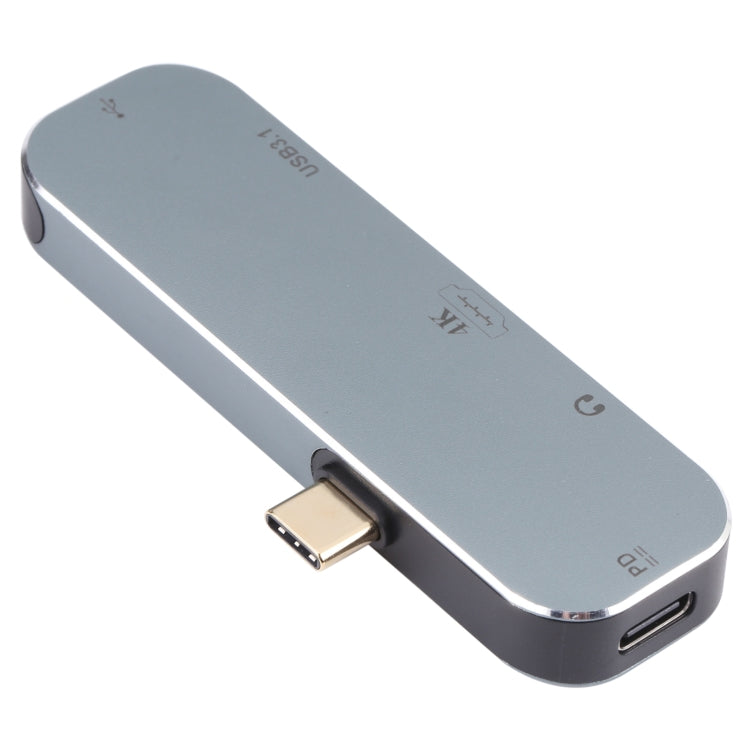 5 in 1 USB-C / Type-C ตัวผู้เป็น PD USB-C / Type-C การชาร์จ + 3.5 มม. AUX + 4K HDMI + USB 3.1 + อะแดปเตอร์ USB หญิง, 4K HDMI