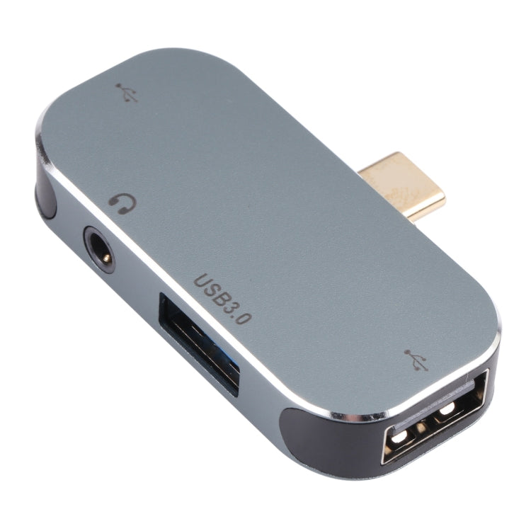 4 in 1 USB-C / Type-C ชายเป็น USB-C / Type-C + 3.5 มม. AUX + USB 3.0 + อะแดปเตอร์ USB หญิง, 3.5mm AUX + USB 3.0