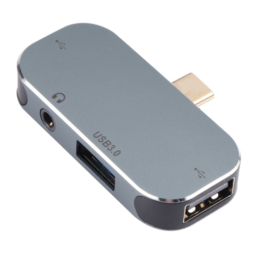 4 in 1 USB-C / Type-C ชายเป็น USB-C / Type-C + 3.5 มม. AUX + USB 3.0 + อะแดปเตอร์ USB หญิง, 3.5mm AUX + USB 3.0